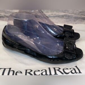 Gucci Patent Leather Metals Metallic Accent Slip On Ballet Flats Shoes 8 38 Vntg